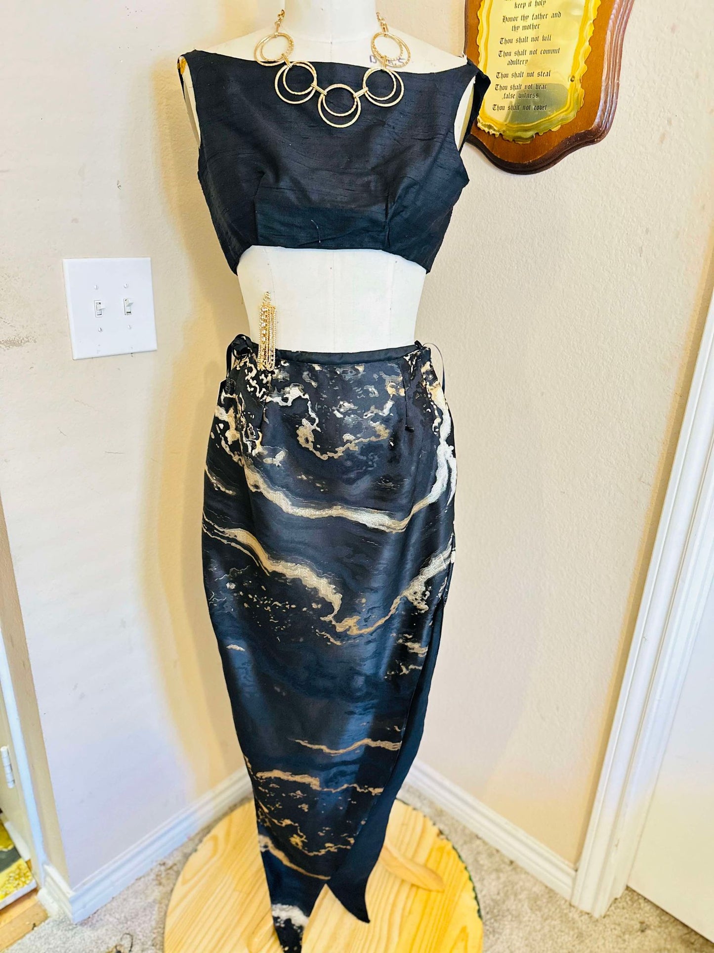 Black x Gold Skirt Set